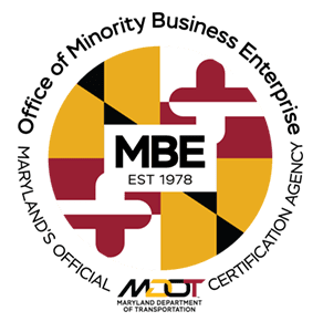 Maryland Department of Transportation's official Office of Minority Business Enterprise certification logo